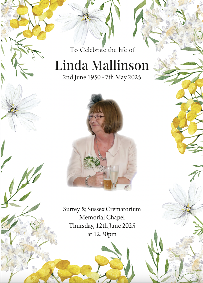 Show details for 4pp Order of Service x 30 - Linda Mallinson