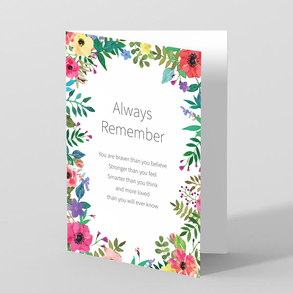 Picture of Always Remember (Colourful) - Sympathy Card 