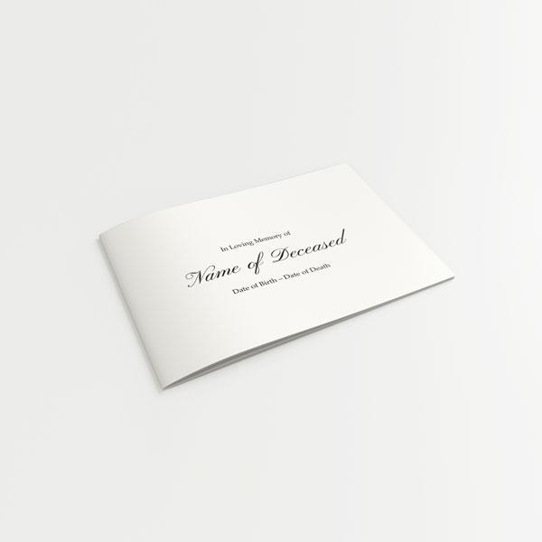 Softback Condolence Book in white