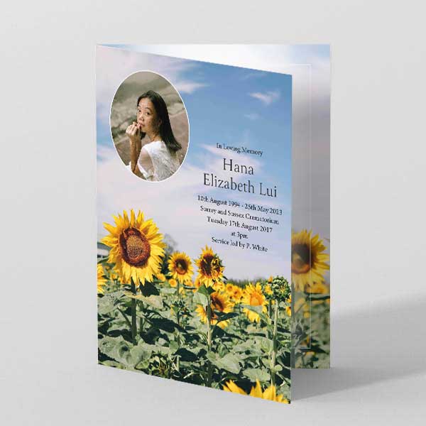Picture of Sunflower Fields - Funeral Order of Service
