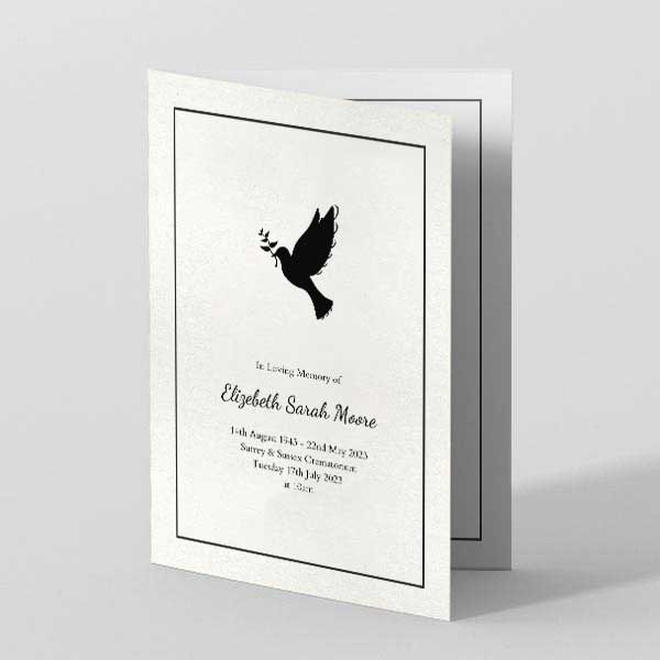 Picture of Simple Dove - Funeral Order of Service