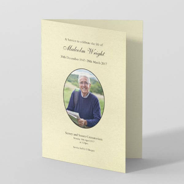 Picture of Cream Background with Photo - Funeral Order of Service (colour)