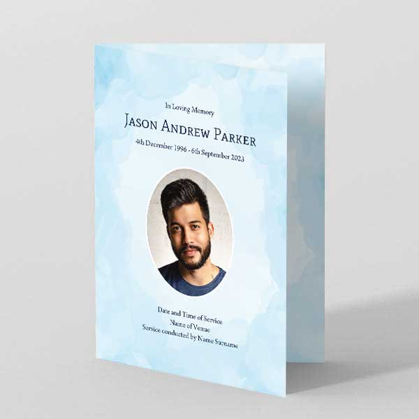 Picture of Pastel Colours (Blue) - Funeral Order of Service