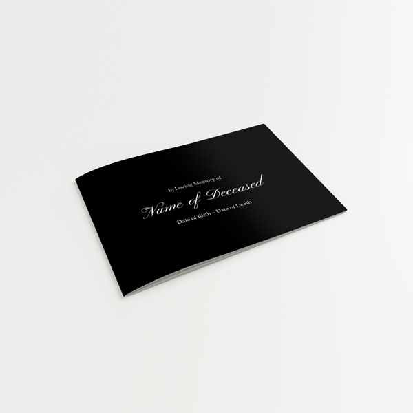 Softback Condolence Book in black