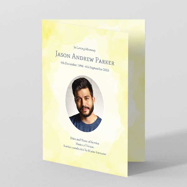 Picture of Pastel Colours (Yellow) - Funeral Order of Service