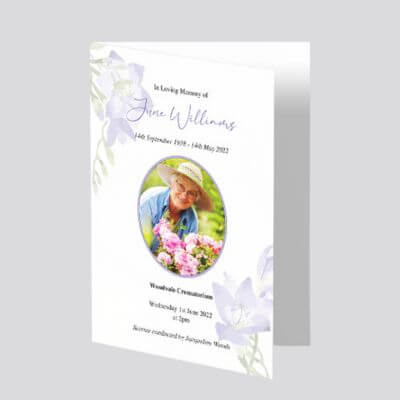 Floral funeral order of service templates